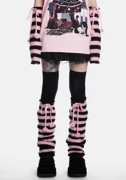 The Grave Girls Pity Me Tonight Striped Arm And Leg Warmer Set