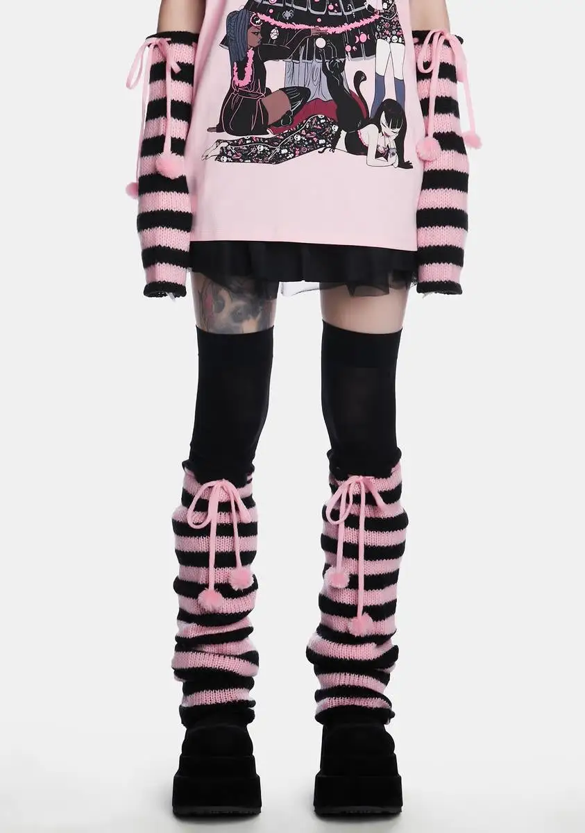 The Grave Girls Pity Me Tonight Striped Arm And Leg Warmer Set 3 The Grave Girls Pity Me Tonight Striped Arm And Leg Warmer Set