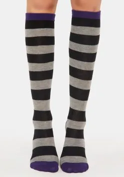 MeMoi Shaded Stripes Cashmere Blend Knee High Socks