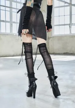 DARKER WAVS Bassline Mesh Thigh High Stockings -Outlet Tights Store 2eyw2xW9m0q6EFbvxfWdGYKIGRLtikFN 24
