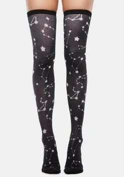 Outlet Tights Store 46 X_CIEL Lunar Star Sign Thigh High Socks