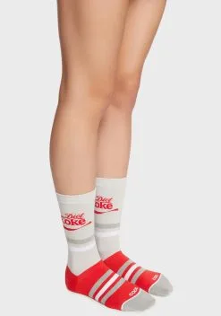 Cool Socks Diet Coke Silver Crew Socks