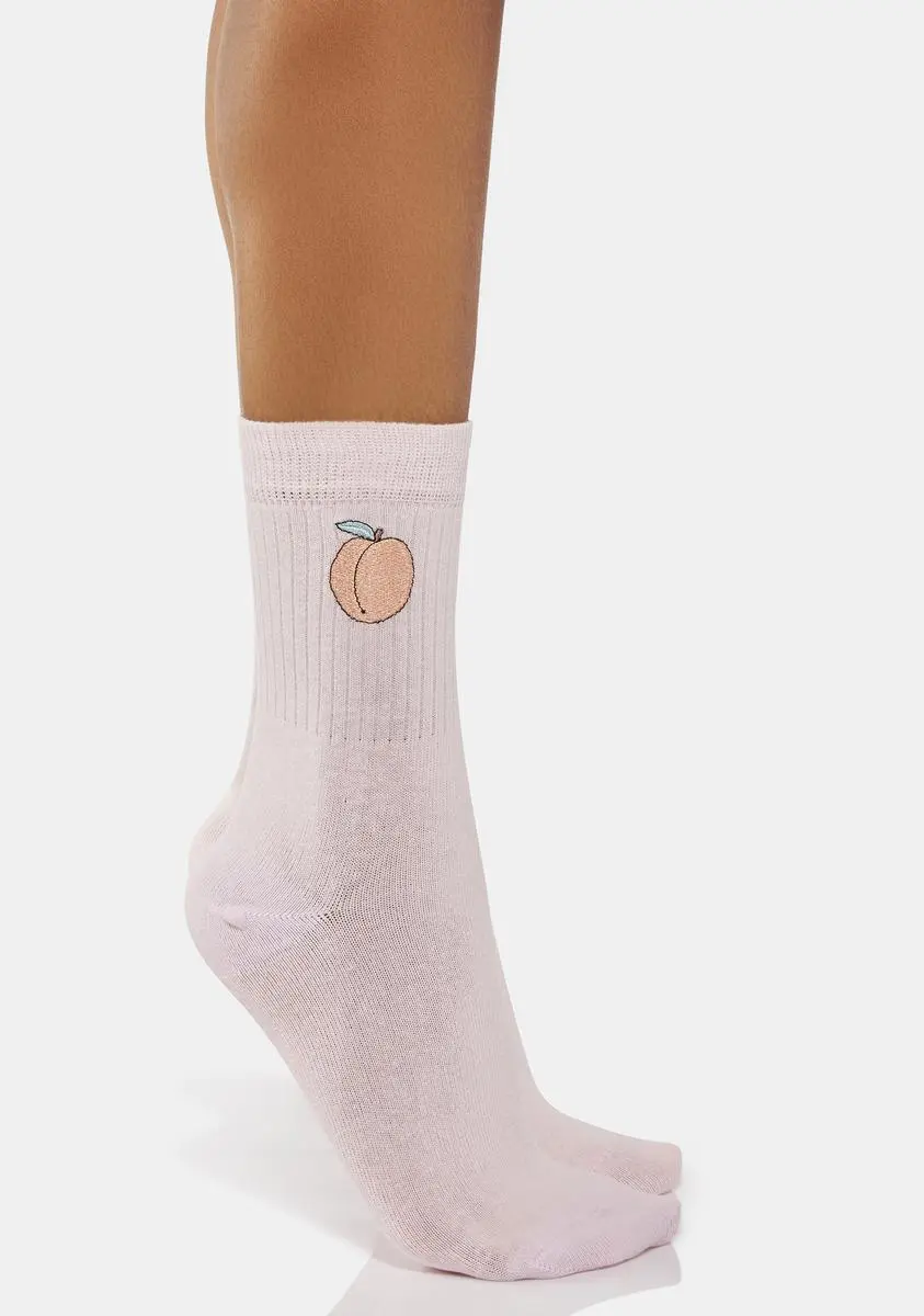 Skinnydip Embroidered Peachy Socks 3 Skinnydip Embroidered Peachy Socks