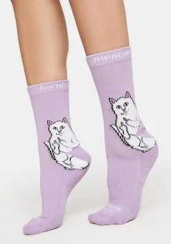 RIPNDIP Purple Lord Nermal Crew Socks