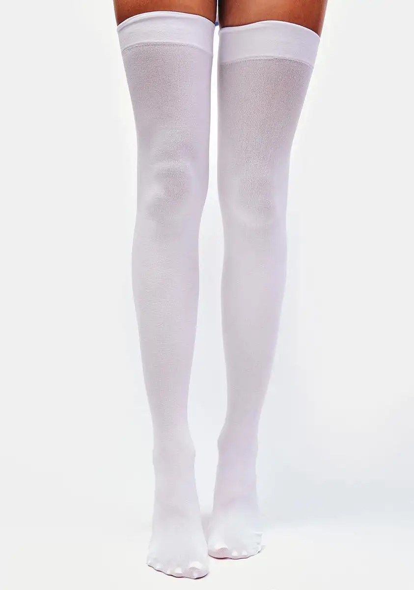 X_Music Legs Icy Angel Of Mine Sheer Thigh Highs 4 X_Music Legs Icy Angel Of Mine Sheer Thigh Highs - Image 2