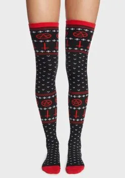 Too Fast October 15th Over The Knee Socks