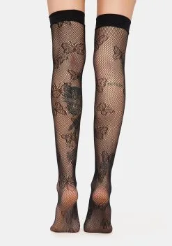 X_CIEL Butterfly Haven Fishnet Thigh Highs -Outlet Tights Store EoZvZnEHp6yJ89wBRQR5NhTDKYuowc9a 24