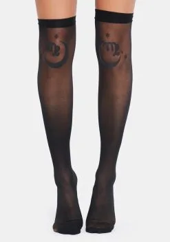 X_CIEL Midnight Maiden Thigh High Socks