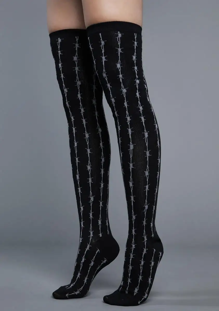 Widow Through The Wire Thigh High Socks 3 Widow Through The Wire Thigh High Socks