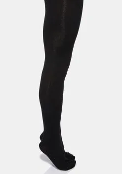 MeMoi Black Flat Knit Sweater Tights