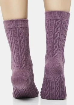 MeMoi Violet Cable Knit Crew Socks -Outlet Tights Store IGOth00uggCwsD94SZR3eMB4VmKyamA3 24