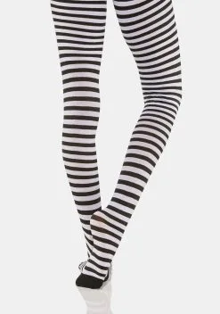 Demonia Black & White Stripe Tights -Outlet Tights Store LGdzC4i1PYBf23SGBMe4sL1sqbGUylxS 24