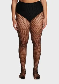 X_Leg Avenue Plus Unholy Bold Move Fishnet Tights