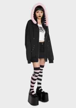 Dolls Kill X Emily The Strange Yawn Away Mismatched Striped Socks -Outlet Tights Store S3YPnzMm50JtayX0U2CzjJkJ1NEuA3ii 24