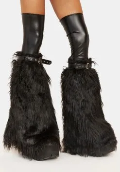 DEVIL FASHION Dead Souls Punk Faux Fur Leg Warmers