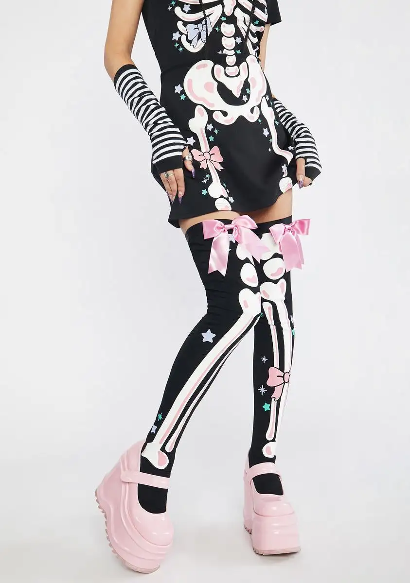 Trickz N' Treatz Rattle My Bones Skeleton Thigh High Tights 3 Trickz N' Treatz Rattle My Bones Skeleton Thigh High Tights
