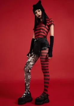 Dolls Kill X Emily The Strange Troublemaker Mismatched Tights -Outlet Tights Store Y6qdzNx7skMb3PA5mIbLQxmBdUR9KVqL 24