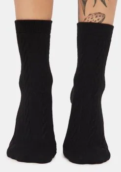 MeMoi Cable Knit Crew Socks