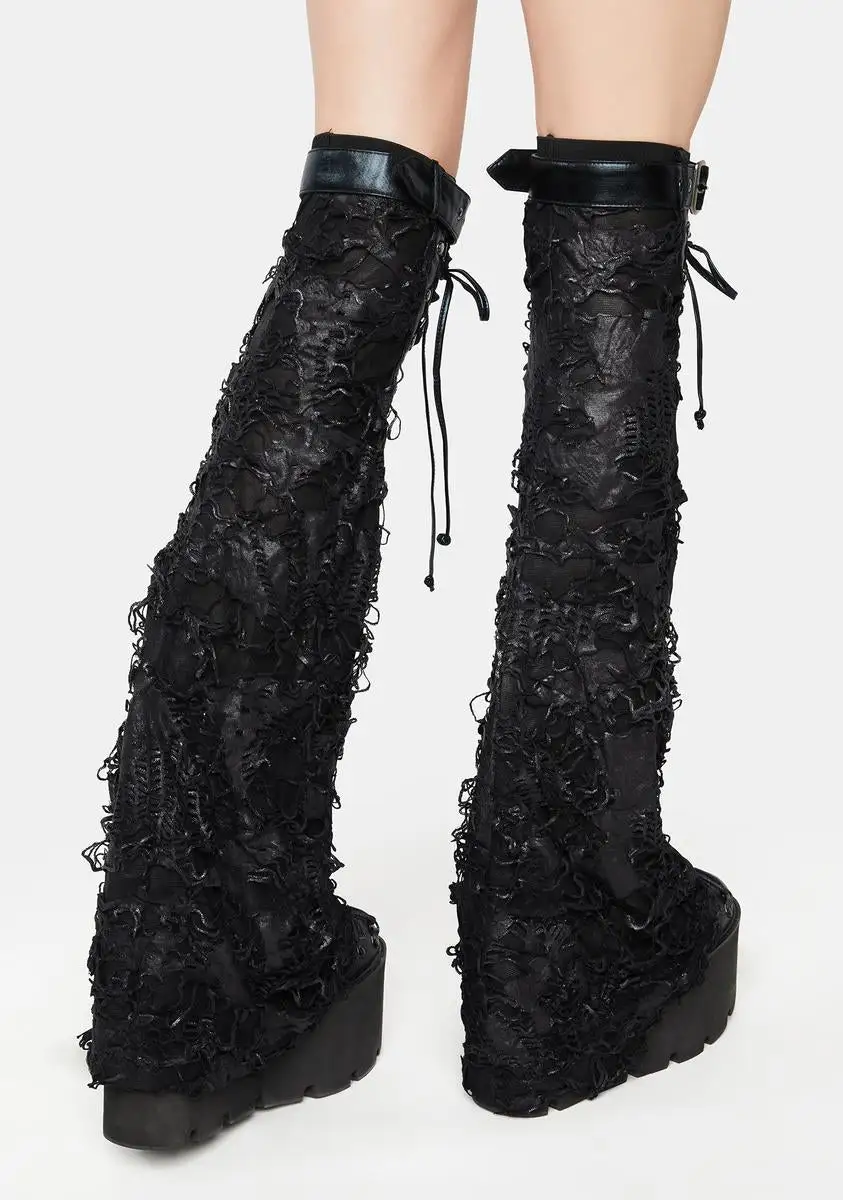 PUNK RAVE Punk Decadent Shabby Leg Warmers 5 PUNK RAVE Punk Decadent Shabby Leg Warmers - Image 3