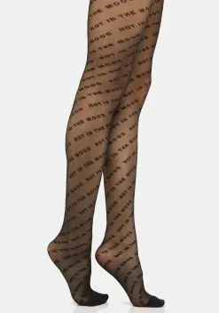 Skinnydip Not In The Mood Print Tights