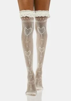 X_PTLHZ Make Me Swoon Thigh High Socks