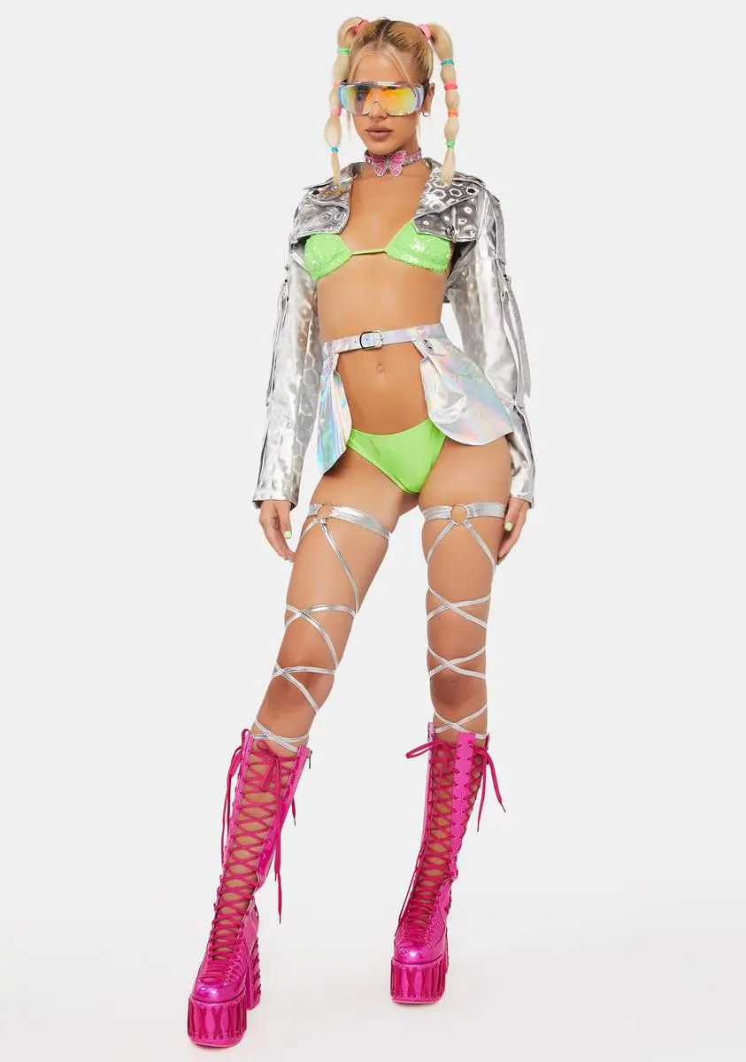 X_PTLHZ Chrome Gettin' Groovy Metallic Leg Wraps 4 X_PTLHZ Chrome Gettin' Groovy Metallic Leg Wraps - Image 2