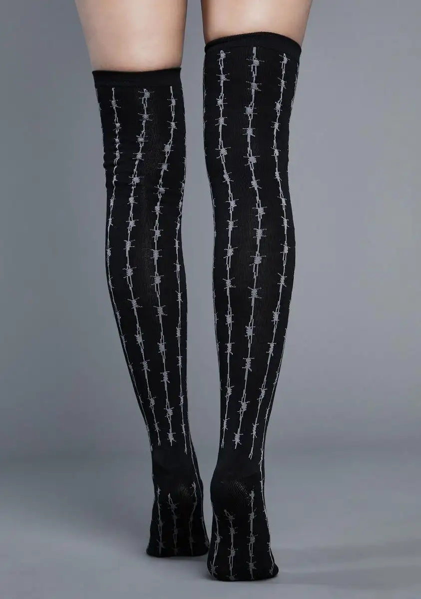 Widow Through The Wire Thigh High Socks 5 Widow Through The Wire Thigh High Socks - Image 3