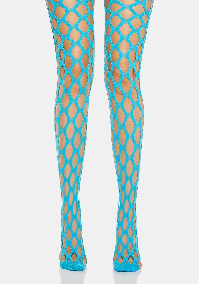 X_Leg Avenue Teal Between Reality Fishnet Tights 4 X_Leg Avenue Teal Between Reality Fishnet Tights - Image 2