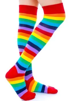 X_Leg Avenue Star Jammerz Rainbow Thigh Highs