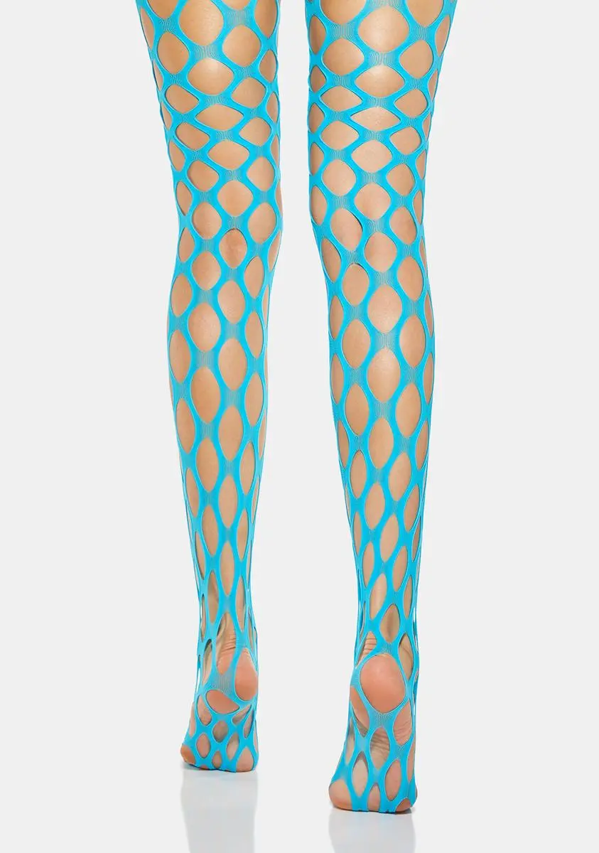 X_Leg Avenue Teal Between Reality Fishnet Tights 5 X_Leg Avenue Teal Between Reality Fishnet Tights - Image 3