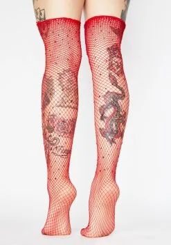 X_Leg Avenue Fire La La Luxe Rhinestone Fishnet Stockings -Outlet Tights Store jY5Qydol2gXykneoxRhfuldrljZI7X3M 24