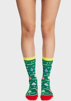 Cool Socks Christmas Tree Crew Socks