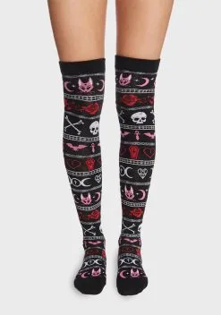 The Grave Girls Season Of The Ghouls Thigh High Socks