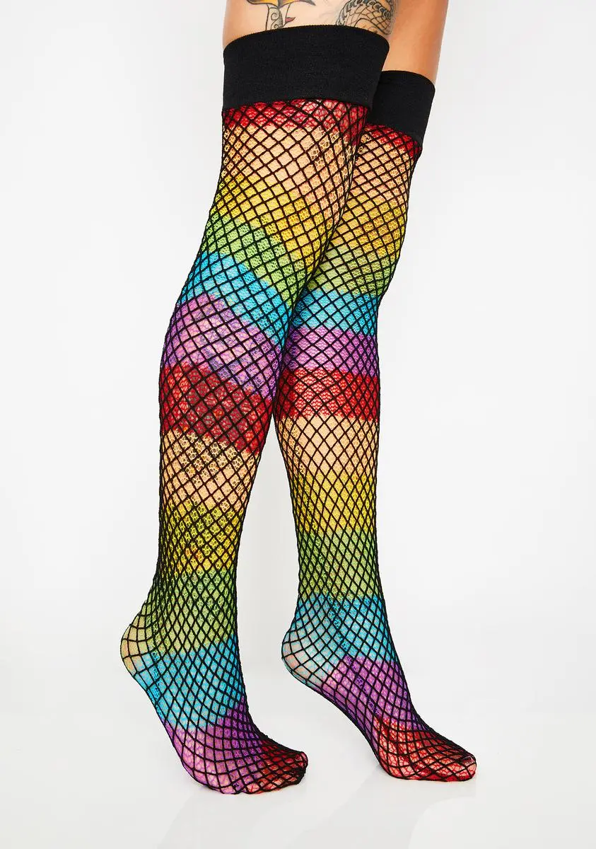 X_Leg Avenue Rainbow Trixx Fishnet Thigh Highs 3 X_Leg Avenue Rainbow Trixx Fishnet Thigh Highs