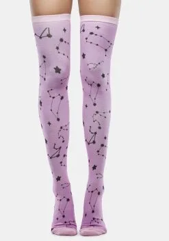 X_CIEL Star Sign Thigh High Socks
