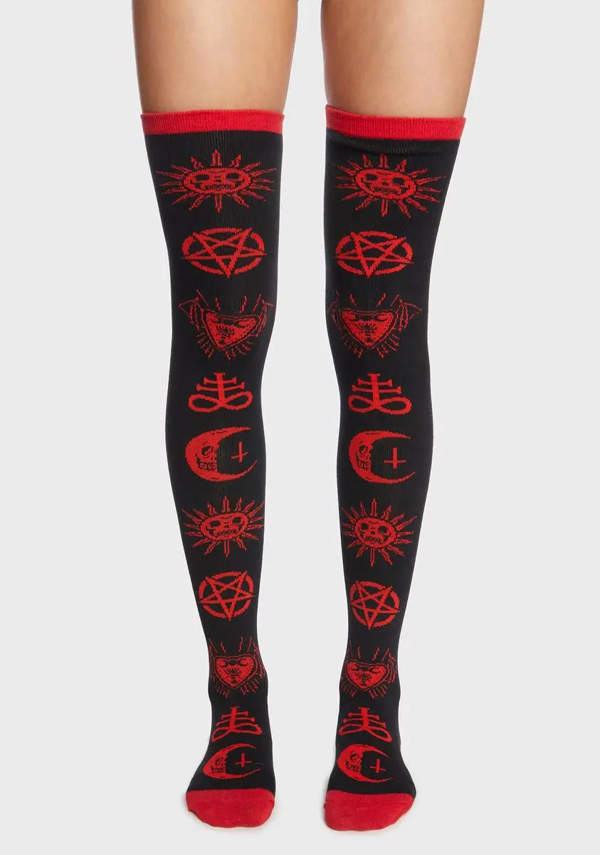 Too Fast Black And Red Thigh High Socks 3 Too Fast Black And Red Thigh High Socks