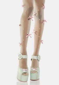 X_PTLHZ Pretty False Impression Bow Tights
