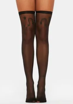 X_CIEL It's Leo Season Sheer Thigh High Socks