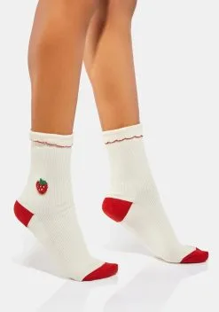 X_PTLHZ Tastes Like Strawberries 3-Piece Sock Set