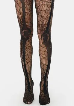 Trickz N' Treatz Nightcrawler Fishnet Skeleton Tights